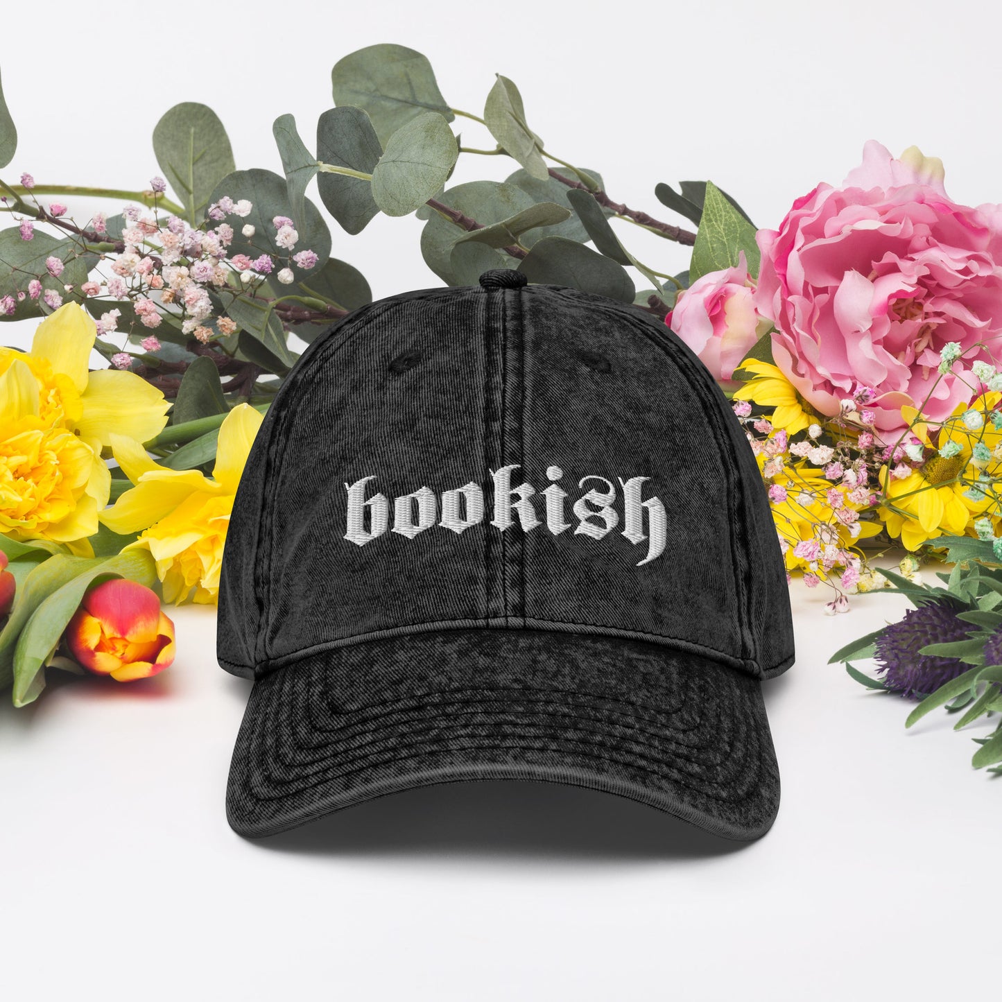 Gothic Type Bookish Vintage Cotton Twill Cap