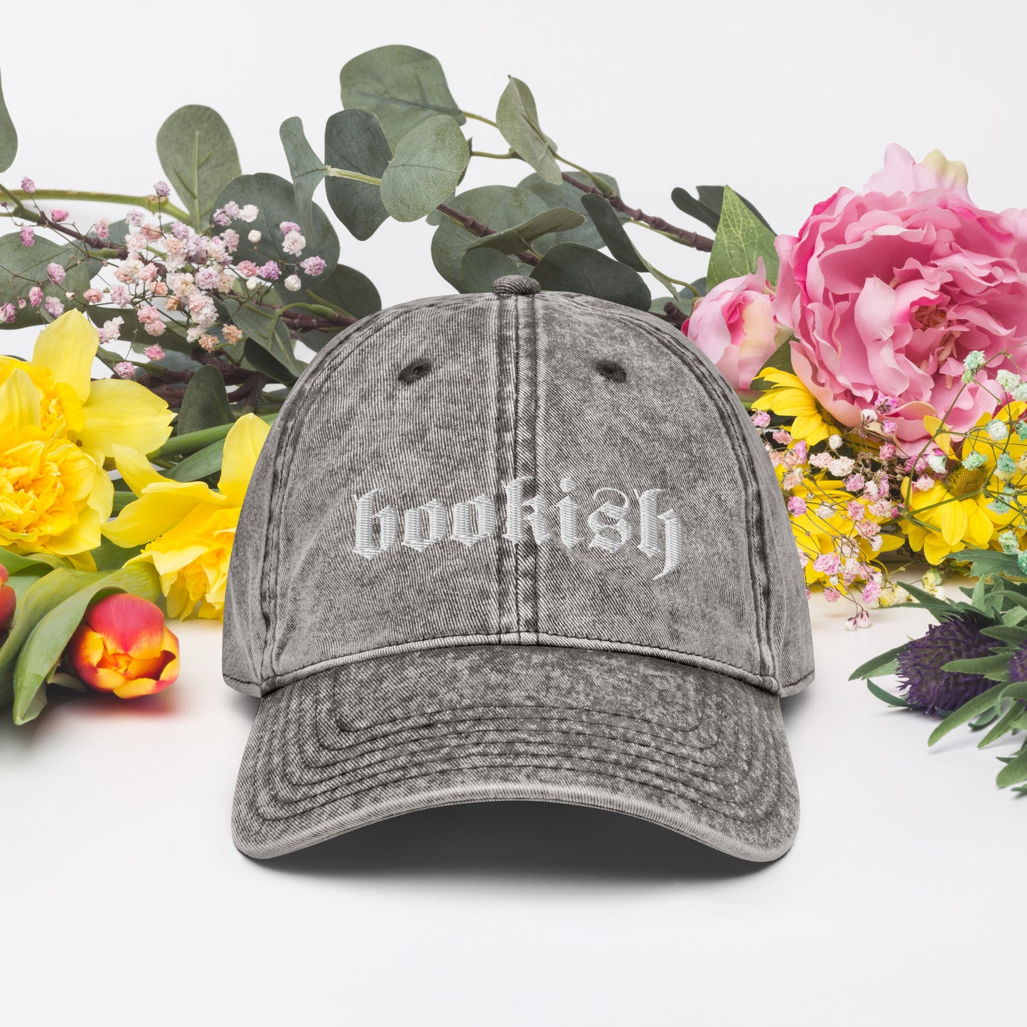 Gothic Type Bookish Vintage Cotton Twill Cap