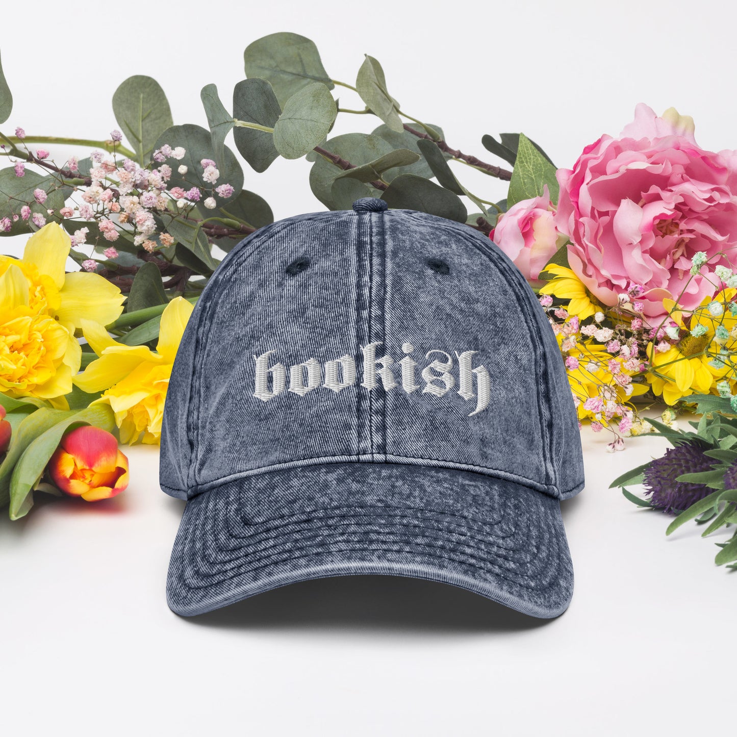 Gothic Type Bookish Vintage Cotton Twill Cap