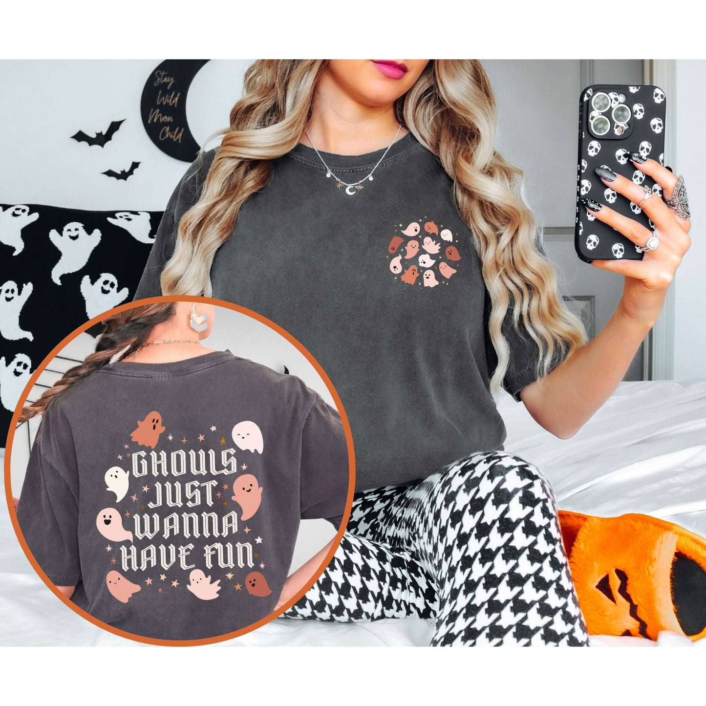 Comfort Colors Ghouls Just Wanna Have Fun Halloween Front and Back T Shirt