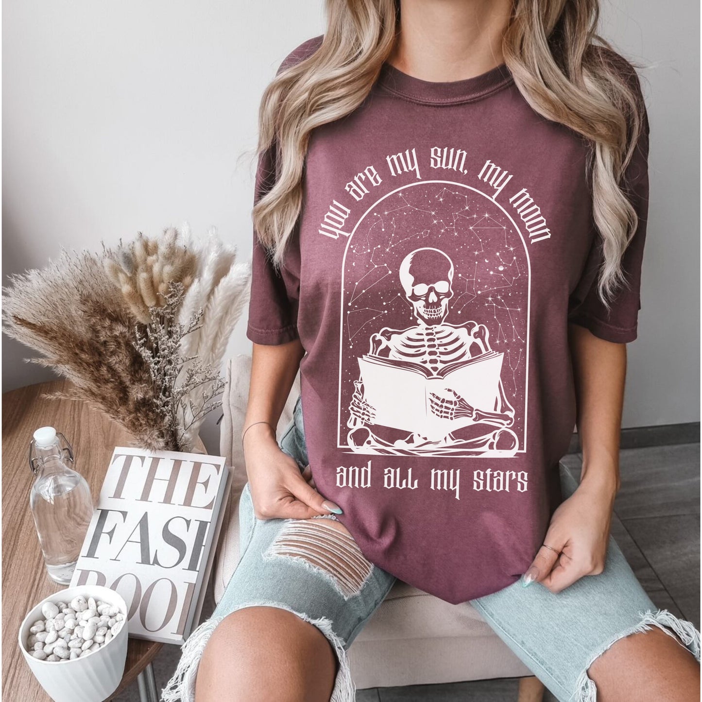 Comfort Colors Gothic Celestial Skeleton Zodiac Signs T Shirt