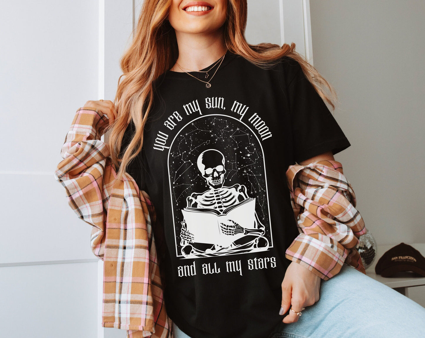 Comfort Colors Gothic Celestial Skeleton Zodiac Signs T Shirt