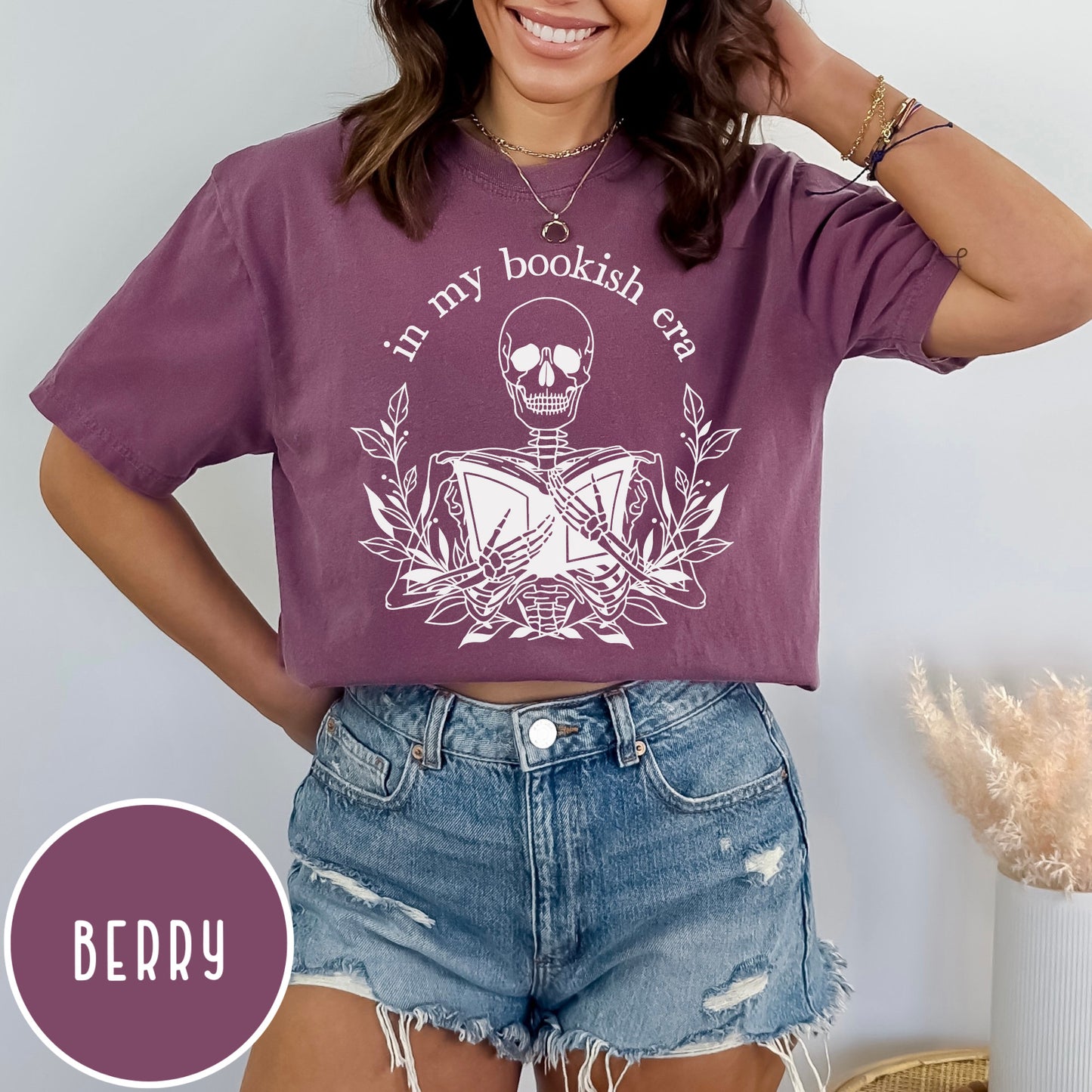 Comfort Colors In My Bookish Era Reading Skeleton T-Shirt